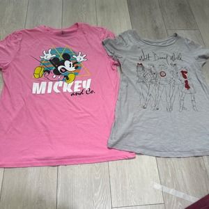 Walt Disney world Parks women's shirts lot of 2 woman's small medium pink Mickey